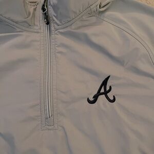 Atlanta Braves grey lightweight pull over fleece MLB